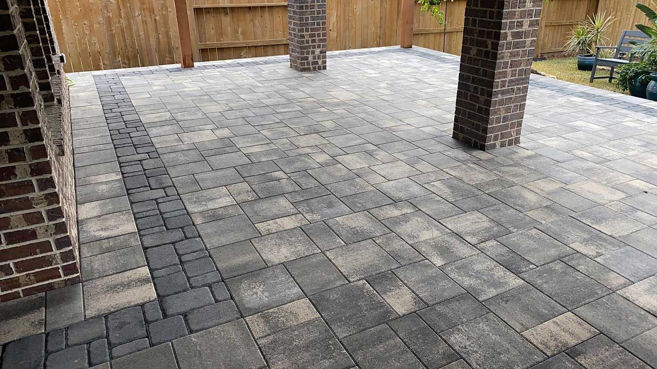 Inner courtyard with gray limestone