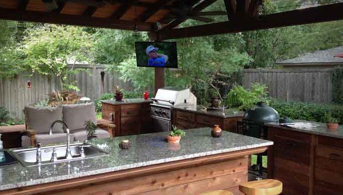 Covered outdoor custom kitchen