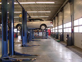 car on lift for differential repair