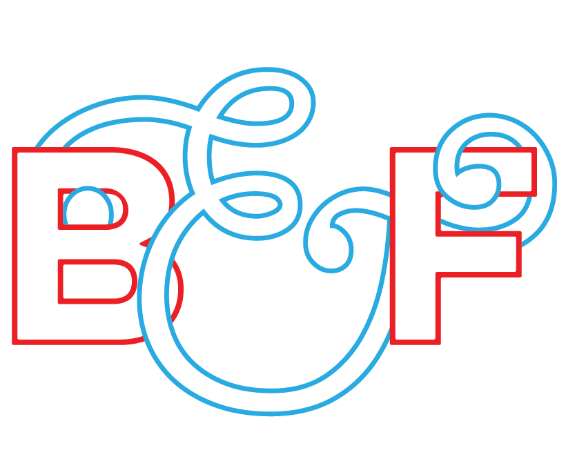 A drawing of a letter b and a letter f
