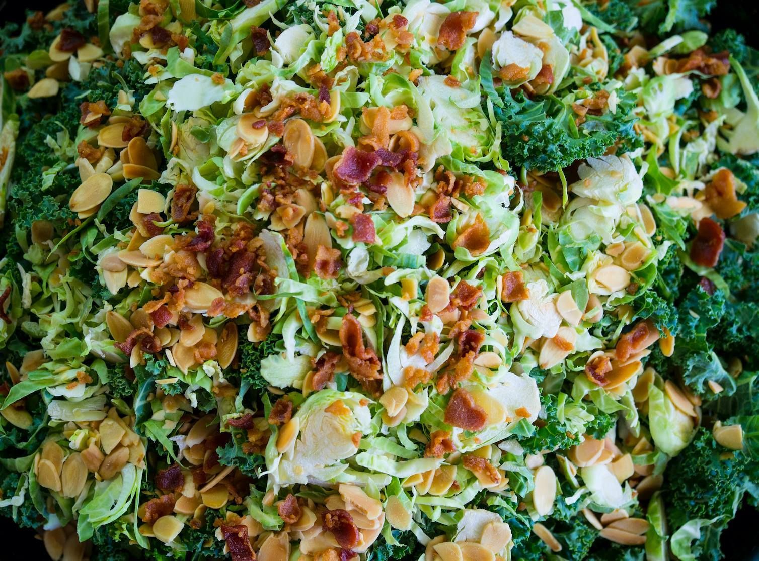 salad catering by the pan
