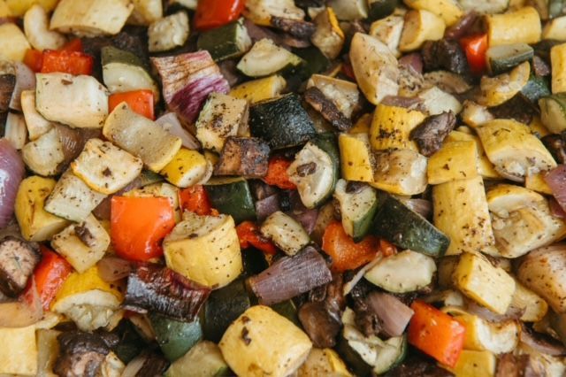 vegetables catering by the pan
