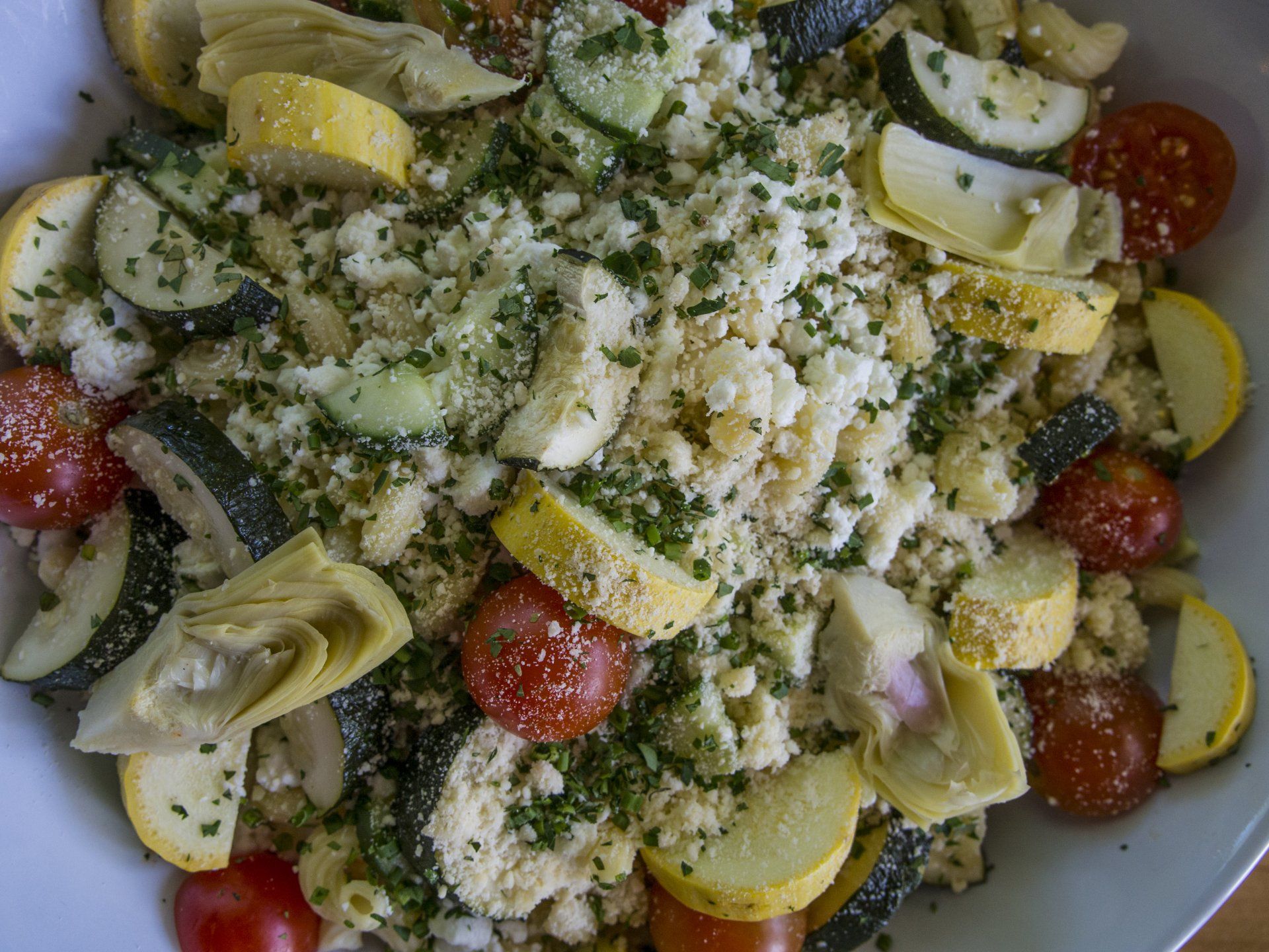 vegetables catering by the pan