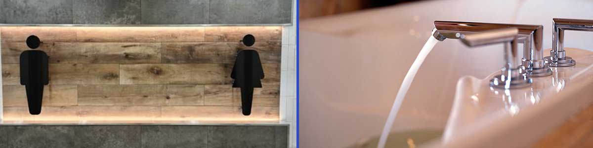 Men & Women Restroom and Sink