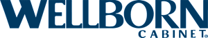 A blue wellborn cabinet logo on a white background