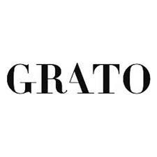 A black and white logo for grato on a white background.