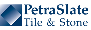 The logo for petra slate tile and stone