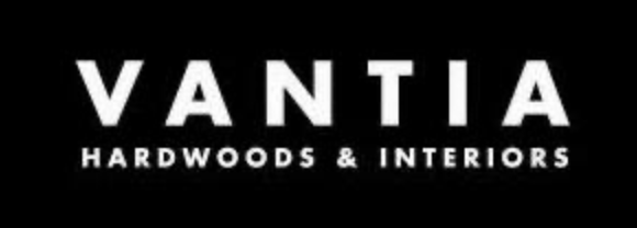 Vantia hardwoods and interiors logo on a black background