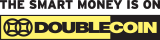 “The smart money is on DoubleCoin” text with yellow DoubleCoin logo on a light background