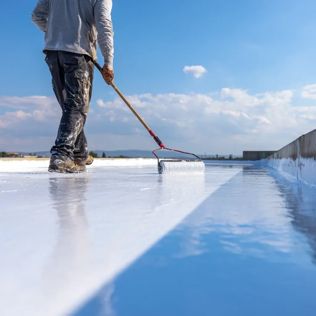 Seamless flat roof installation Evanston IL for commercial buildings using large membrane rolls, hot-air welded seams, detail patch flashing, and insulation crickets to eliminate ponding on Evanston Illinois rooftops.