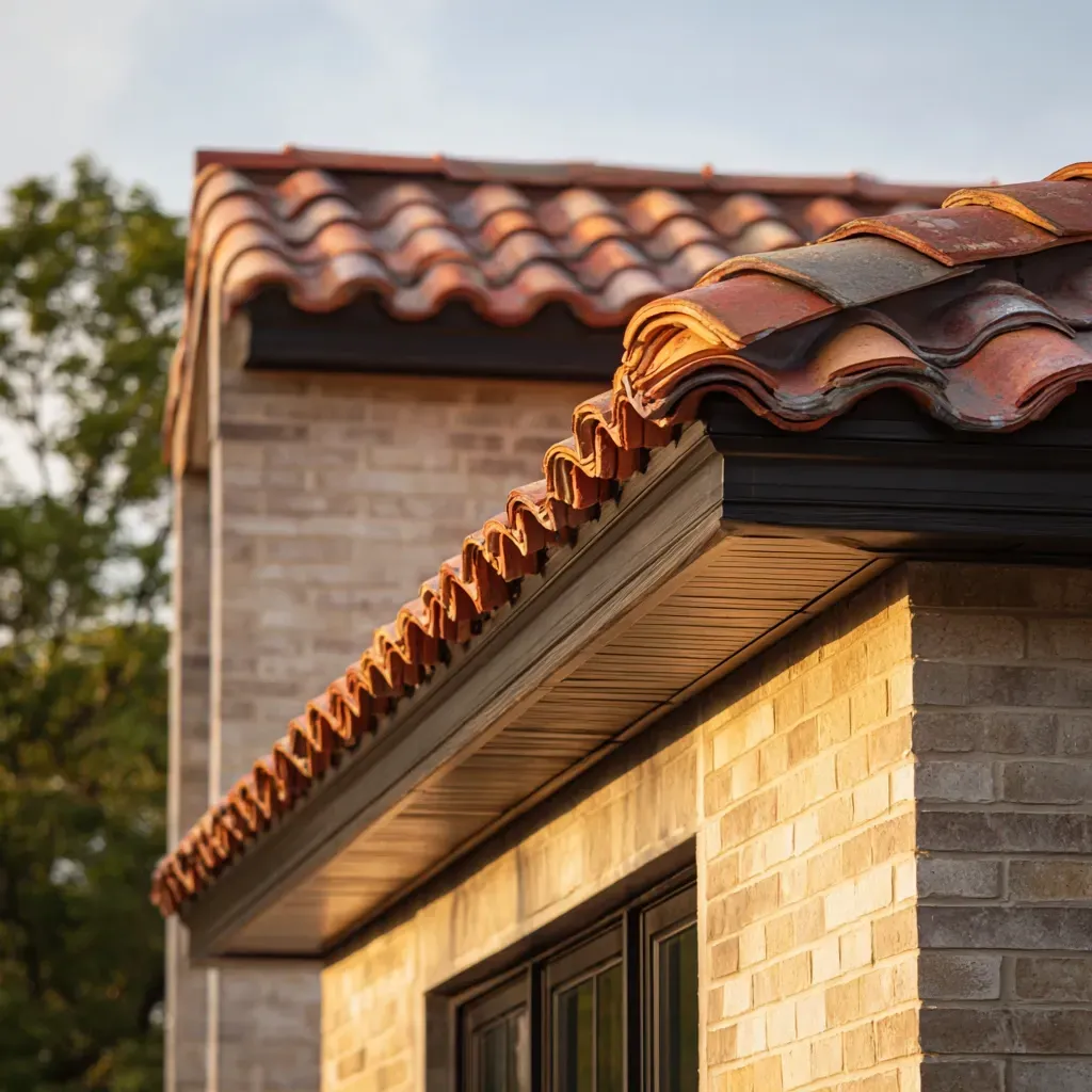 Barrel concrete tile roofing Evanston IL with S-curve or Spanish-style profiles, traditional overlap placement, hip and ridge mortar-bedded systems, and full flashing kits for elegant curved tile roof finishes in Evanston Illinois.