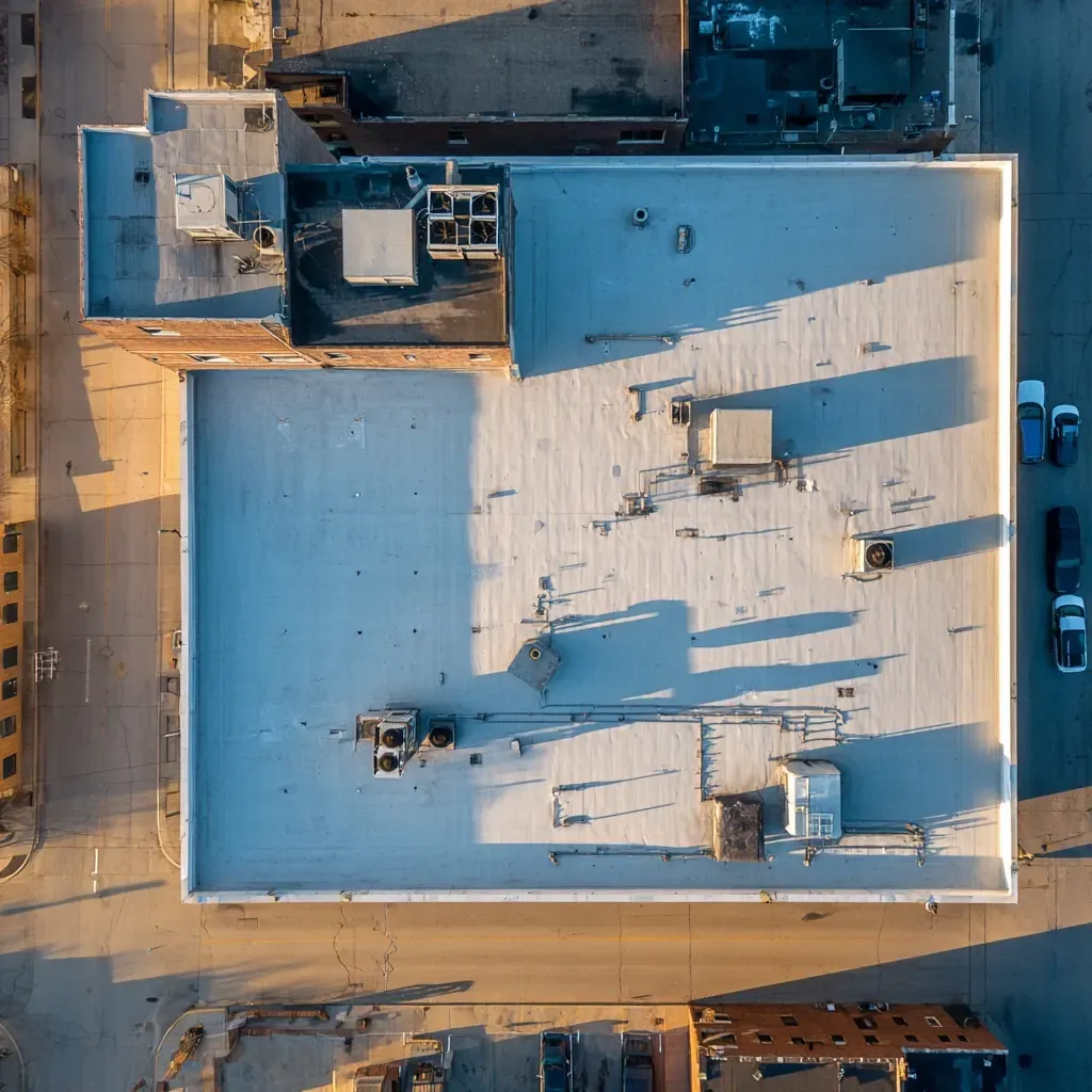 TPO flat roofing Evanston IL including fully adhered white TPO membranes, mechanically fastened TPO systems, fleece-back TPO for added insulation, and Energy Star reflective TPO roofs installed with precision in Evanston IL.