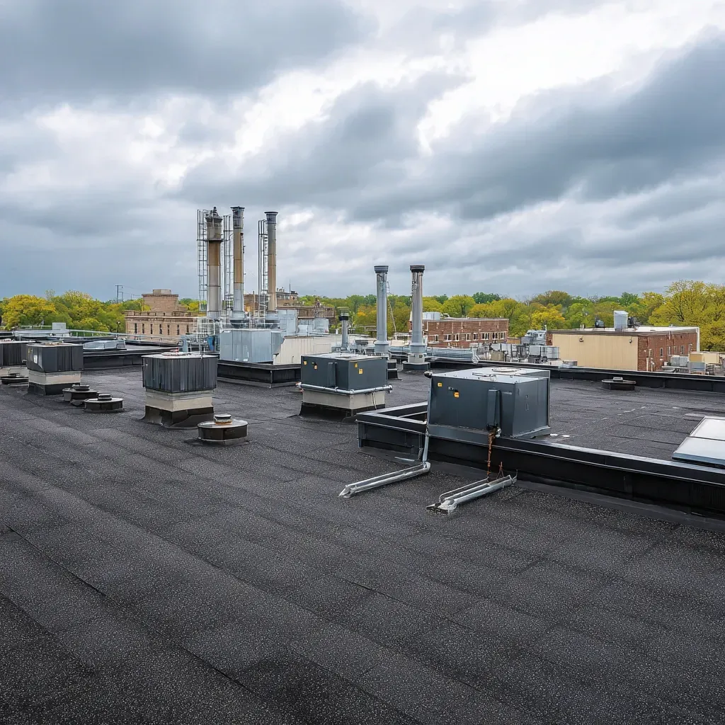 Commercial reflective roof sealing Evanston IL with ENERGY STAR-rated silicone systems, LEED-compliant coating applications, and insulation preservation for green building performance.