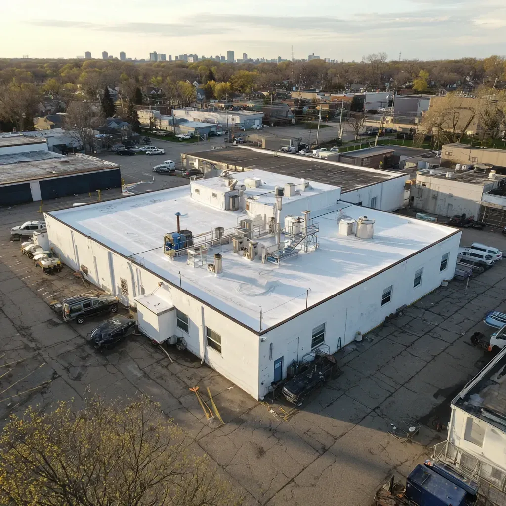 Evanston IL re-roof vs repair evaluations for commercial flat roofs including core cuts, membrane integrity testing, insulation moisture probes, and cost-effective repair strategies.