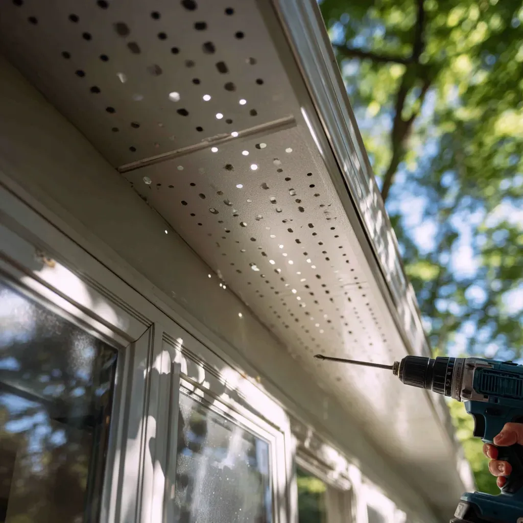 Fascia board replacement Evanston IL including rotted wood tear-out, sub-fascia evaluation, aluminum fascia wrap installation, custom corner miters, and integration with new or existing gutter systems.