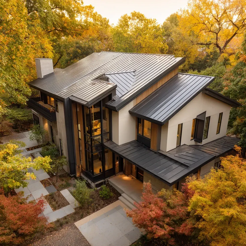 Roofing types Evanston IL including asphalt shingle roofs, metal roofing systems, flat roofs, rubber EPDM membranes, clay tile roofs, composite shingles, green roofing solutions, slate alternatives, and eco-friendly roof materials for homes and commercial buildings across Evanston Illinois.