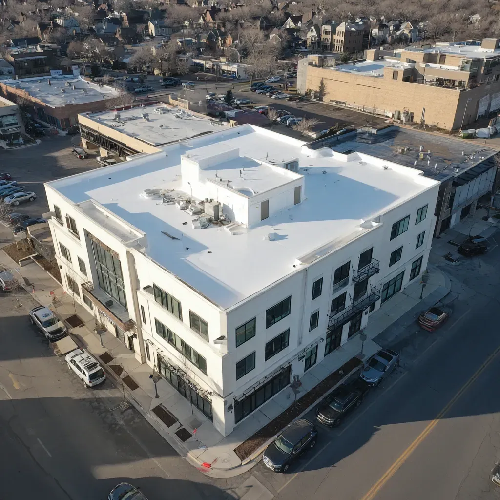 Flat roof repair Evanston IL services for punctured membranes, seam separation, ponding water, flashing deterioration, and UV cracking using patch kits, heat guns, and EPDM-compatible adhesives by trusted flat roofing technicians in Evanston Illinois.