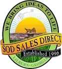 A logo for sod sales direct , established in 1996.