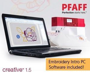 A laptop computer with an embroidery intro pc software included