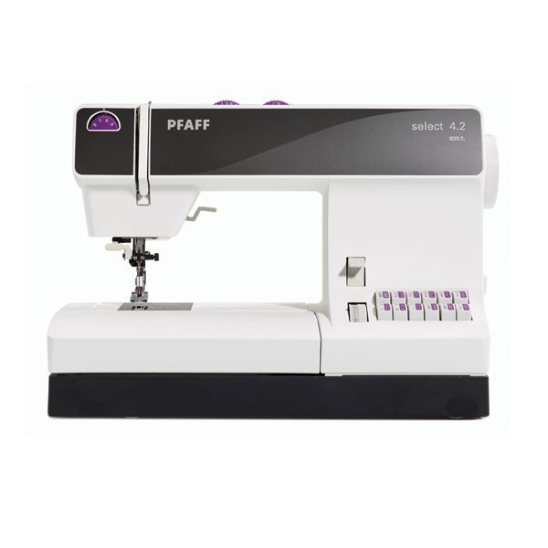 A white and black pfaff sewing machine on a white background