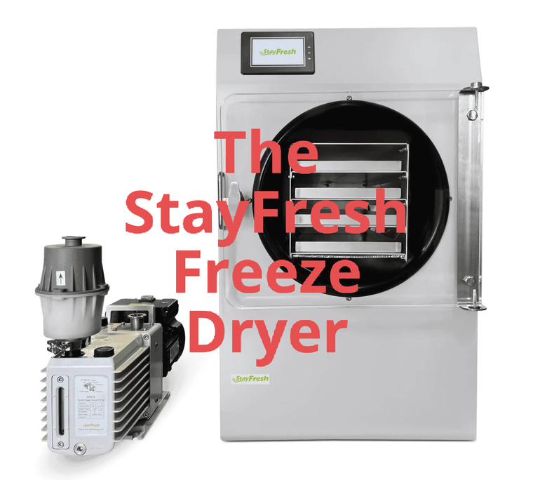 A picture of a freeze dryer that says the stay fresh freeze dryer