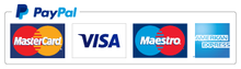 Paypal VISA AMEX MASTERCARD logos