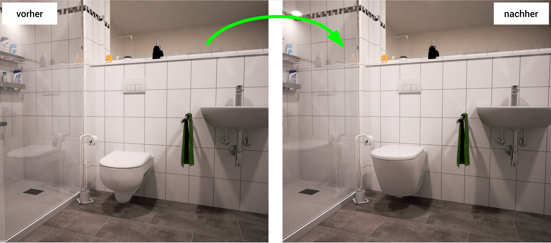 Wand-WC-Umbau in einem Bad in Braunschweig