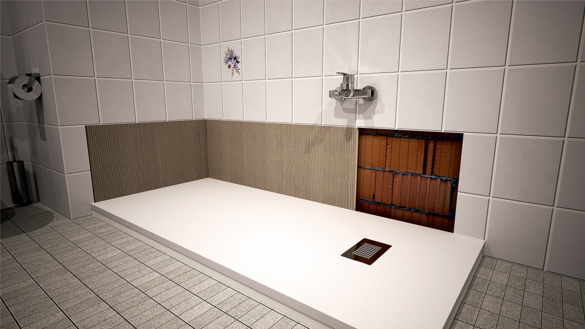 Montage von Wanne zur Dusche Bild 6