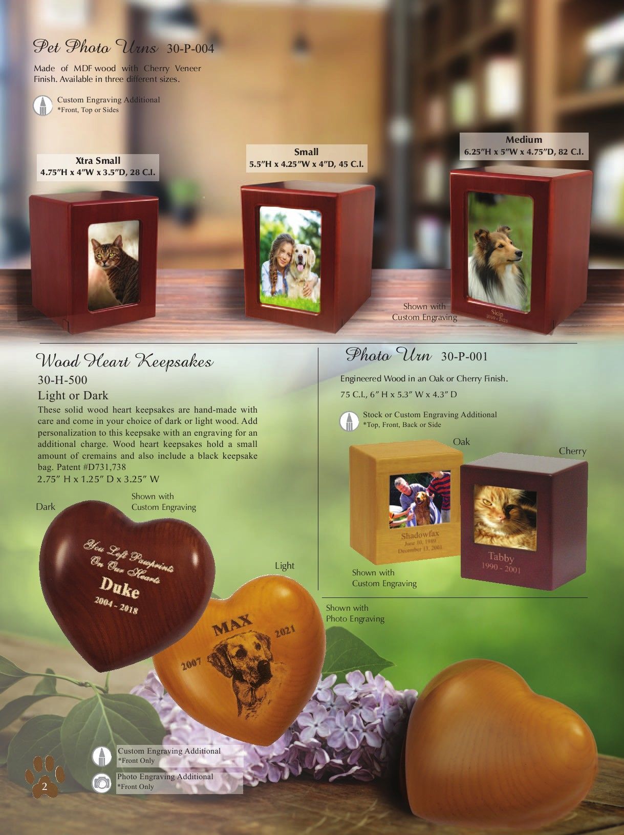 A heart shaped urn with a picture of a dog on it