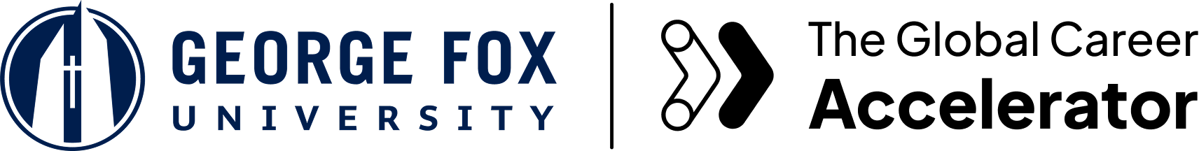 George Fox University and The Global Career Accelerator logos