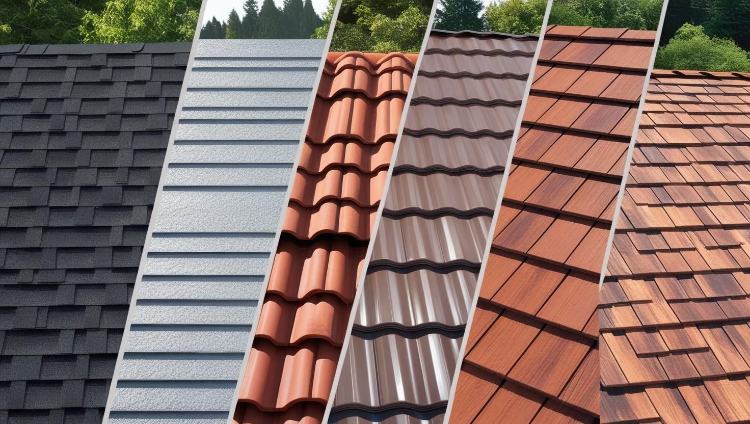 side-by-side comparison of different roofing materials