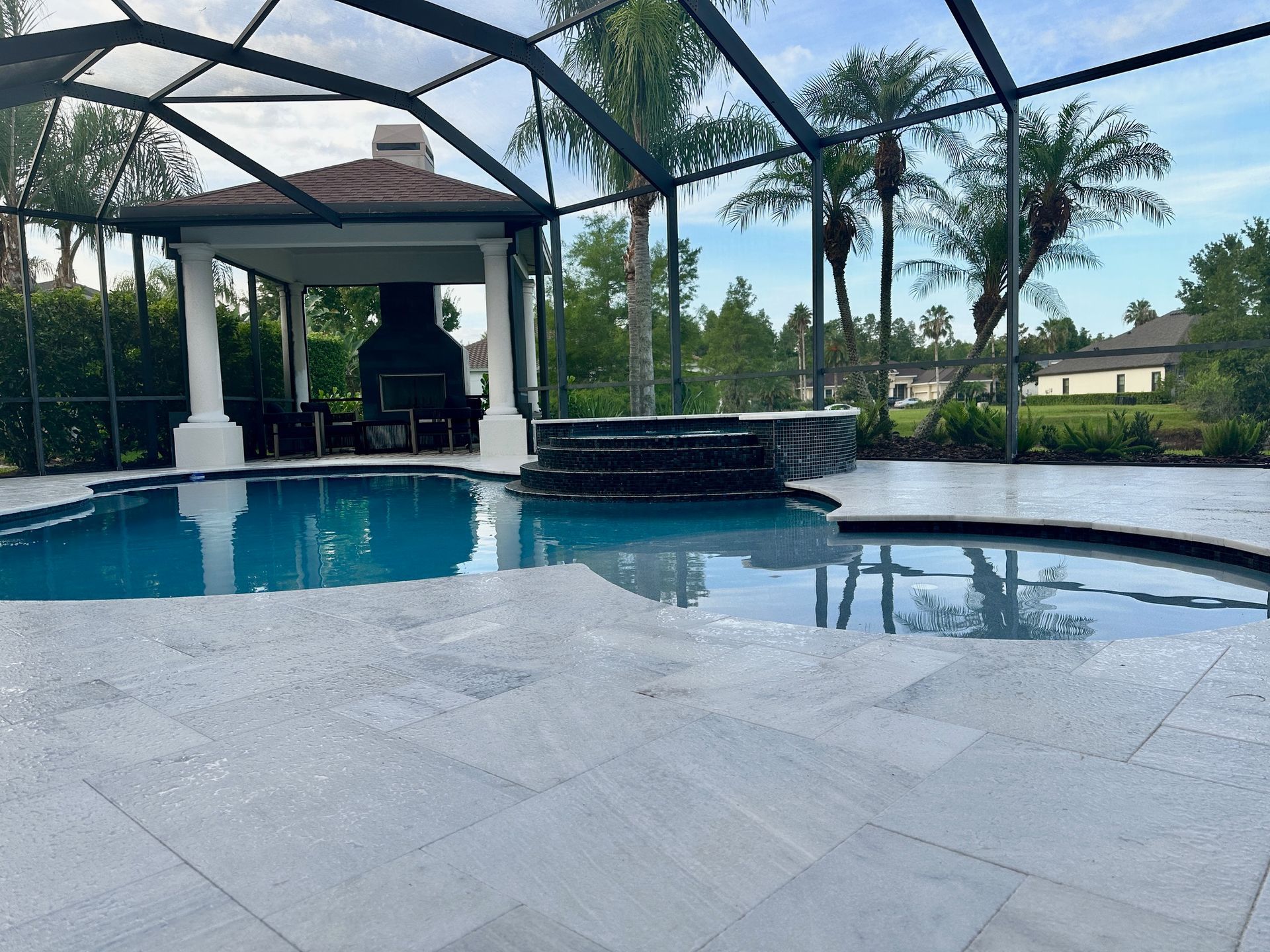 Ice White Marble in French Pattern