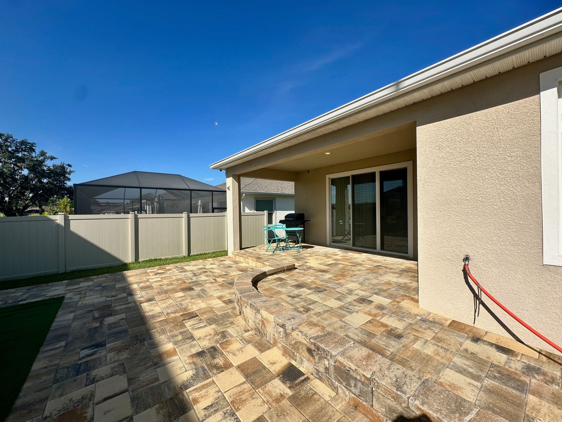 Cream Beige Charcoal Patio with Wheelchair Accessible Ramp