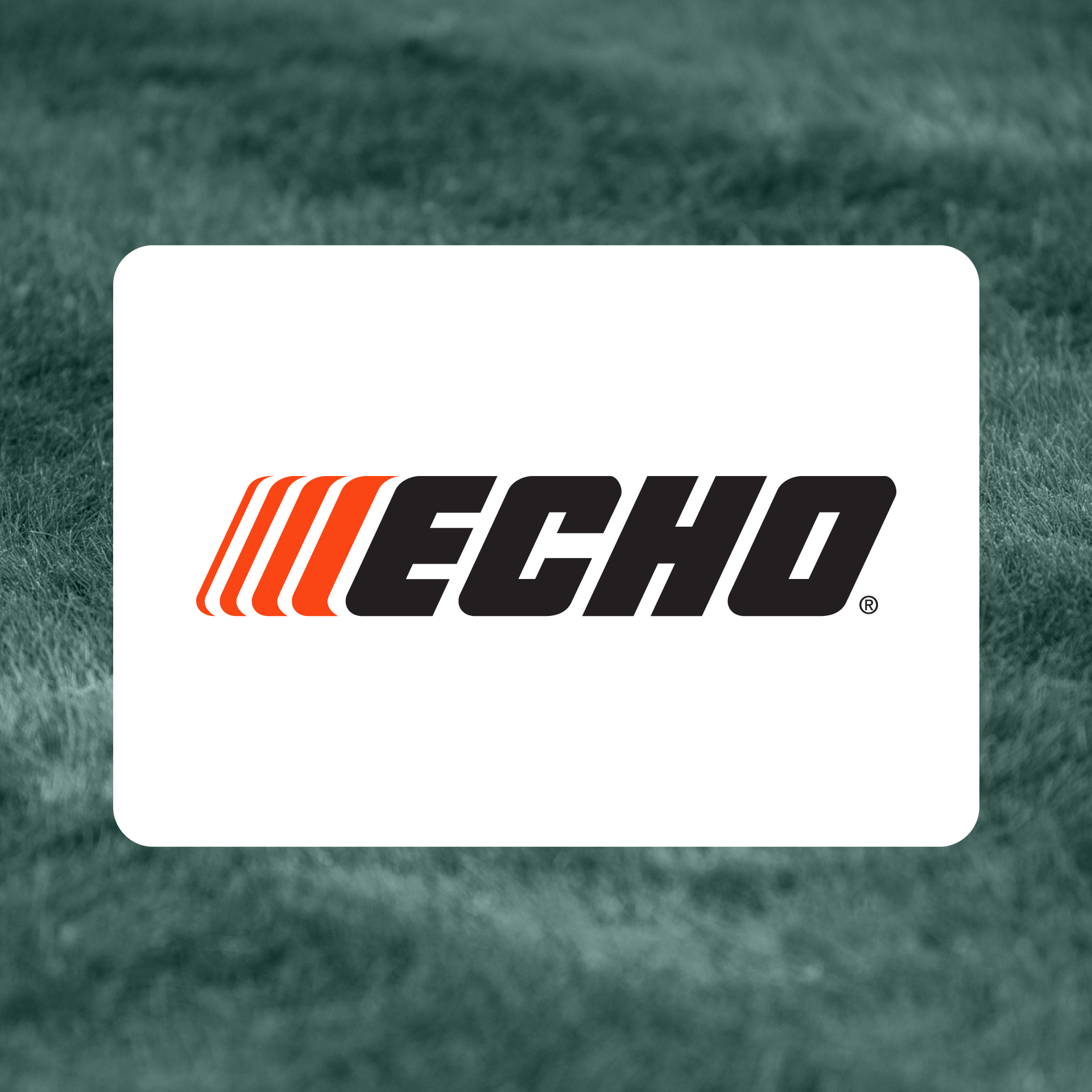 A white card with the echo logo on it