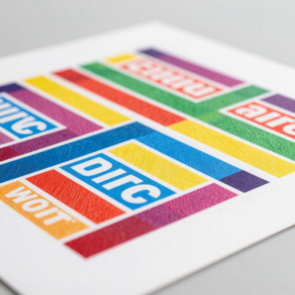 Colorful geometric design with the words 