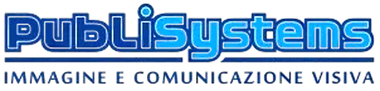 Blue and gray PubliSistems logo with the tagline “IMMAGINE E COMUNICAZIONE VISIVA”