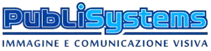 Blue and gray PubliSistems logo with the tagline “IMMAGINE E COMUNICAZIONE VISIVA”