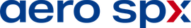 A blue and red aero spx logo on a white background