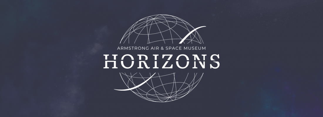 A logo for horizons is shown on a dark blue background