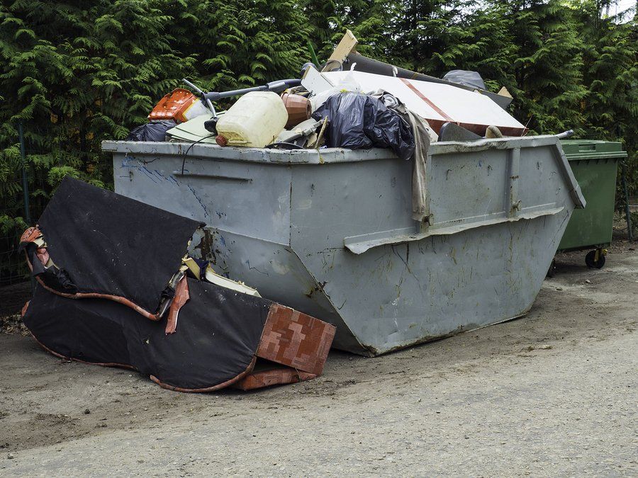 dumpster full of trash