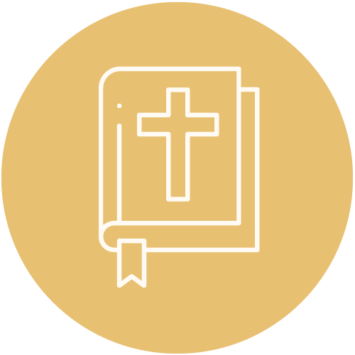 A bible with a cross on the cover and a bookmark.