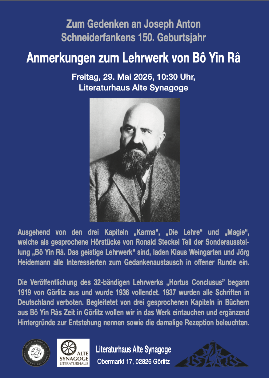 Offener Gedankenaustausch „Anmerkungen zum Lehrwerk von Bô Yin Râ” mit Klaus Weingarten und Jörg Heidemann