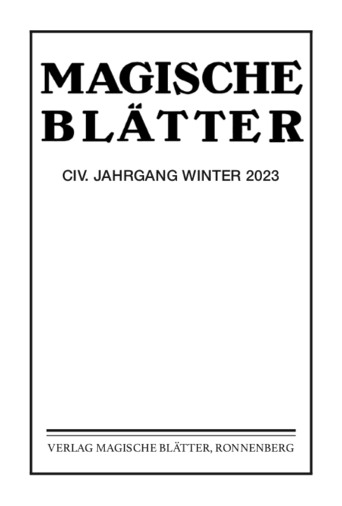 Magische Blätter Buch  XVI Winter 2023/20