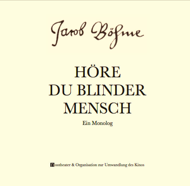 Hörbuch Höre Du blinder Mensch von Jacob Böhme