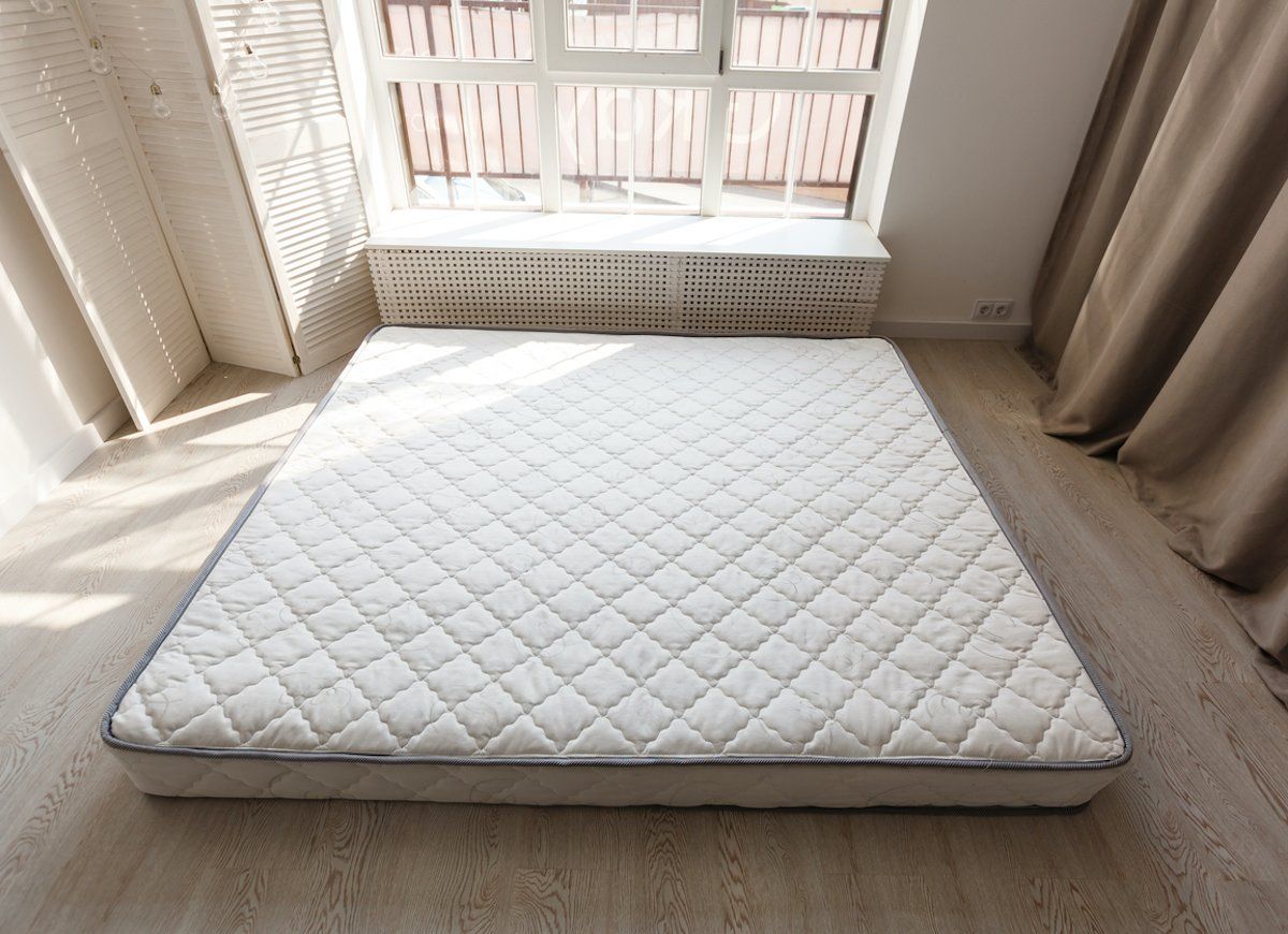 A mattress airing out