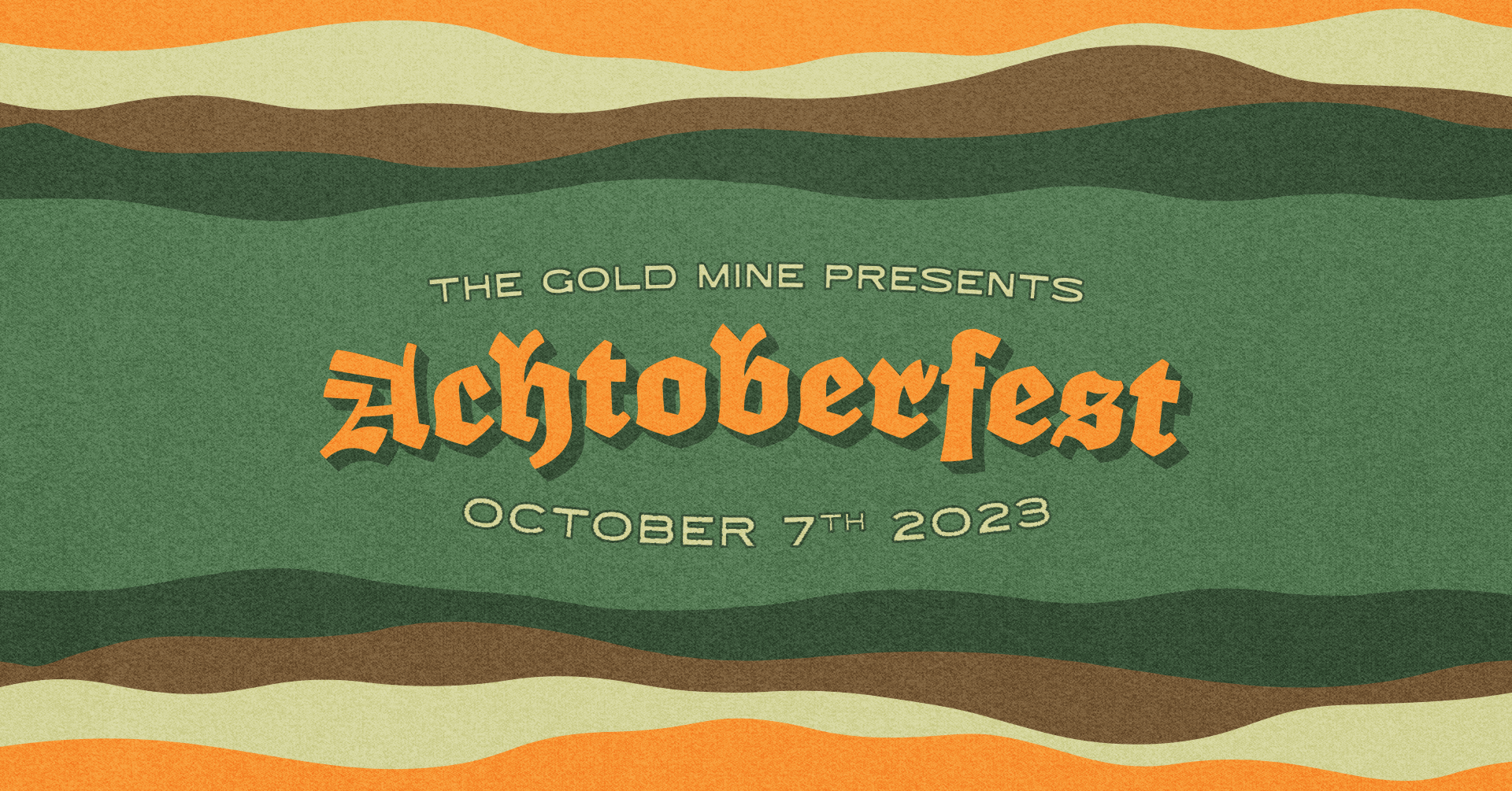 The word oktoberfest is on a green and orange background