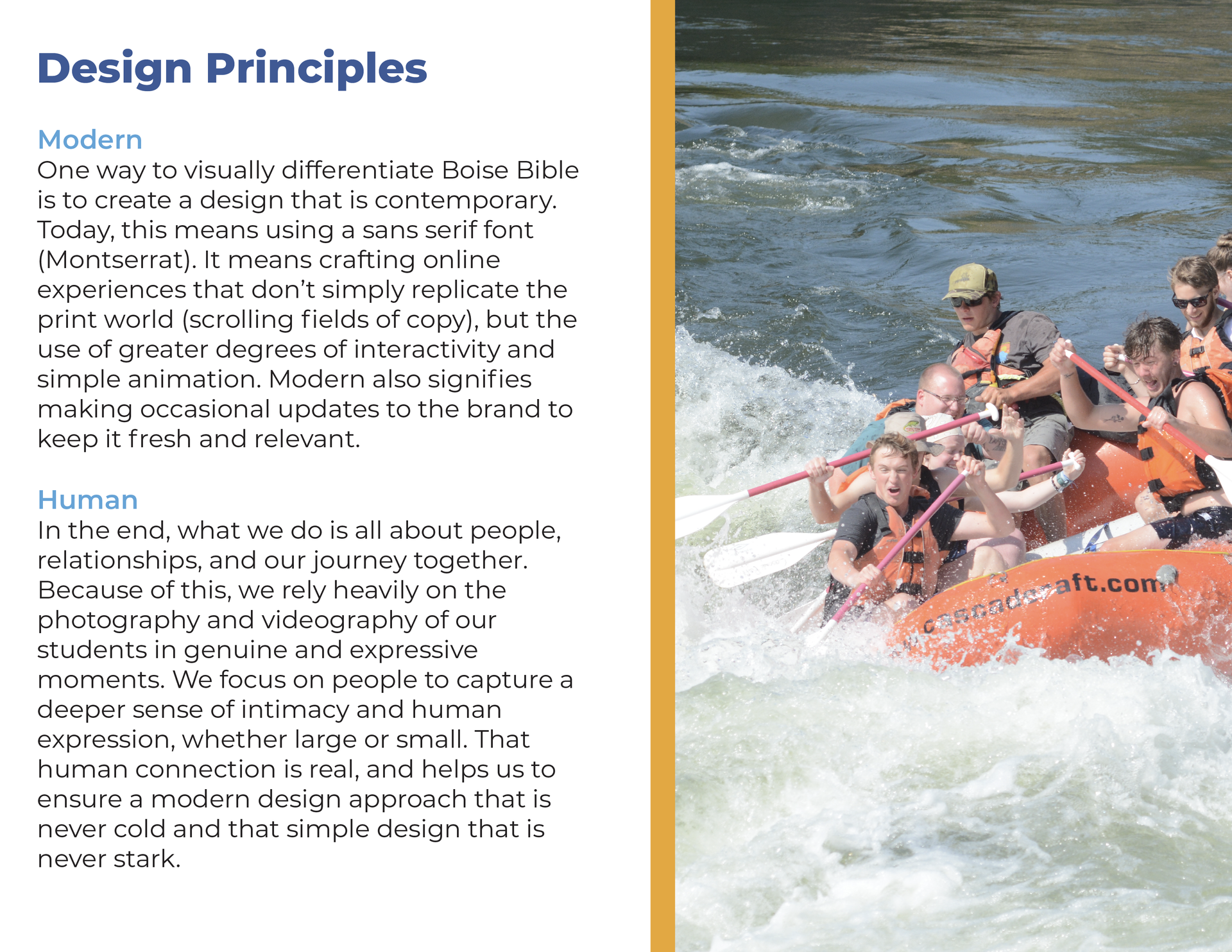A page that says design principles on it