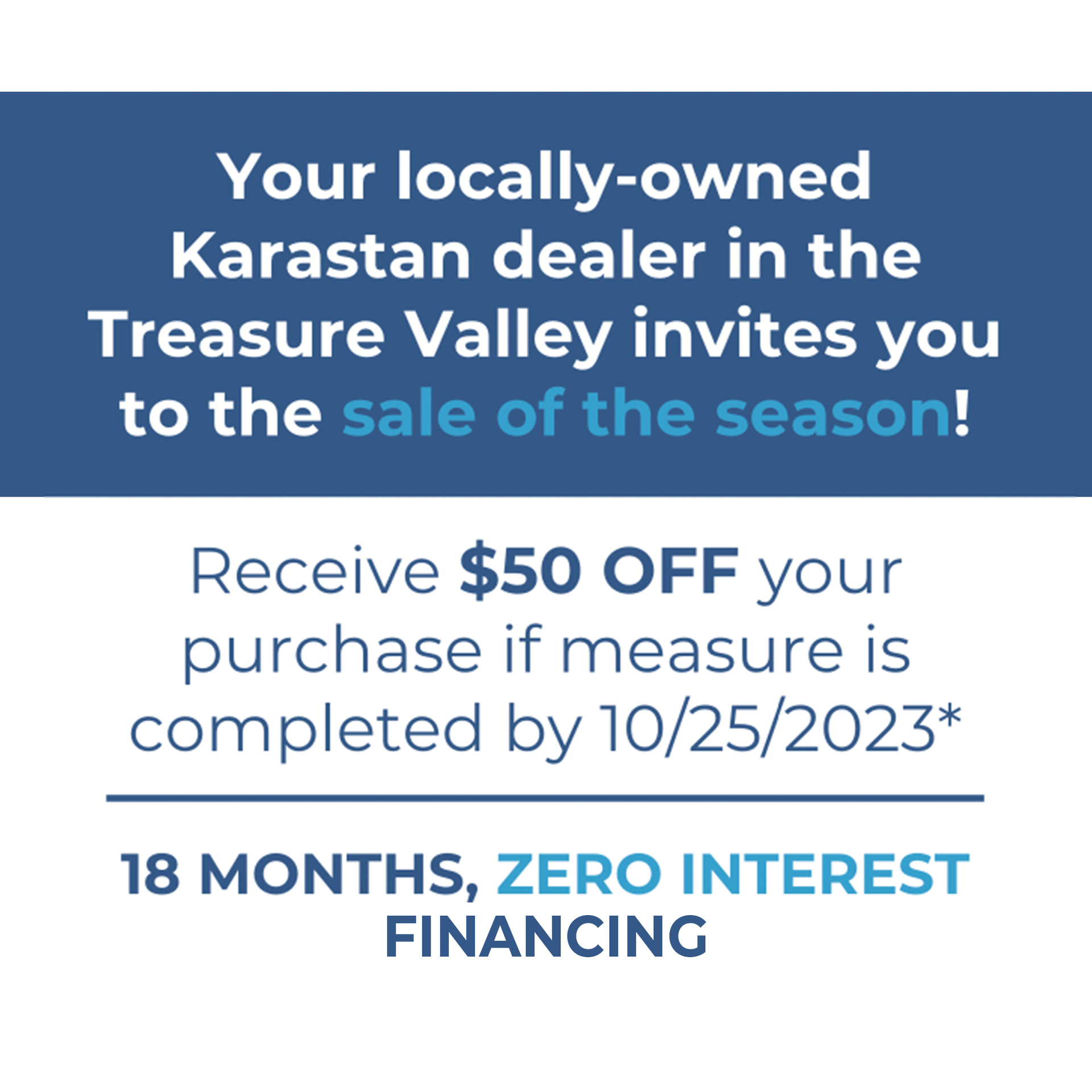 Your locally owned karastan dealer in the treasure valley invites you to the sale of the season !