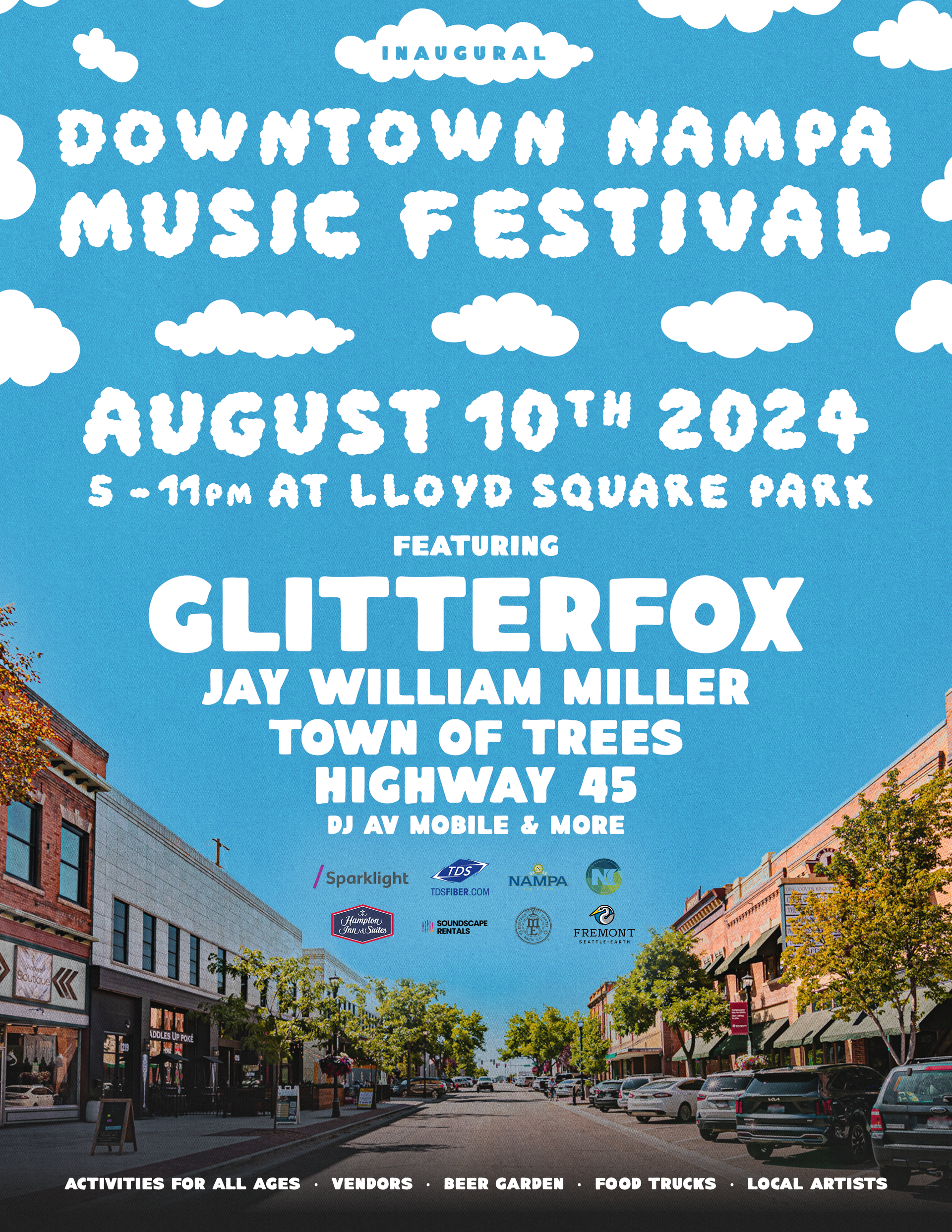 A poster for the downtown nampa music festival