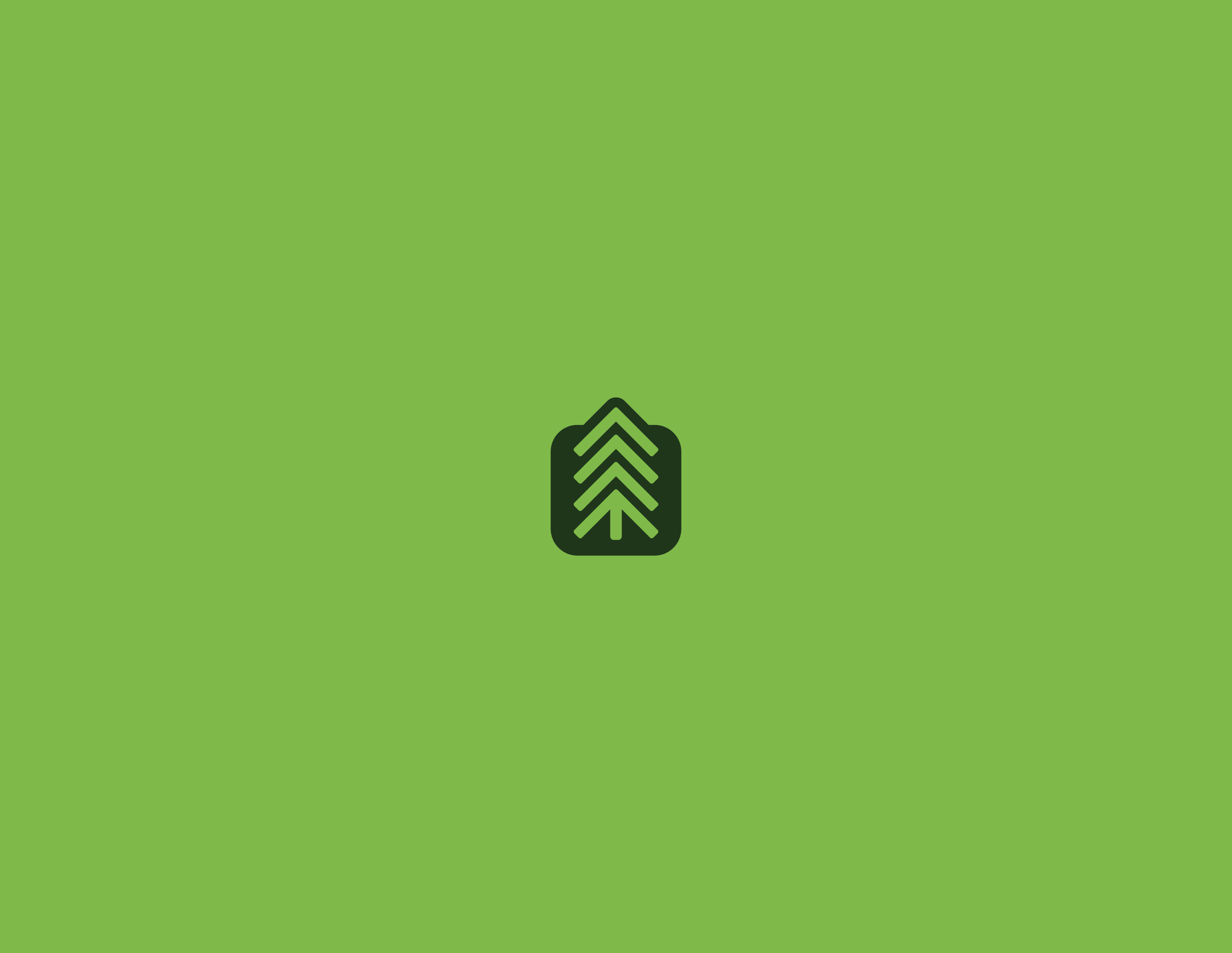 A pixel art illustration of a pine tree on a green background.